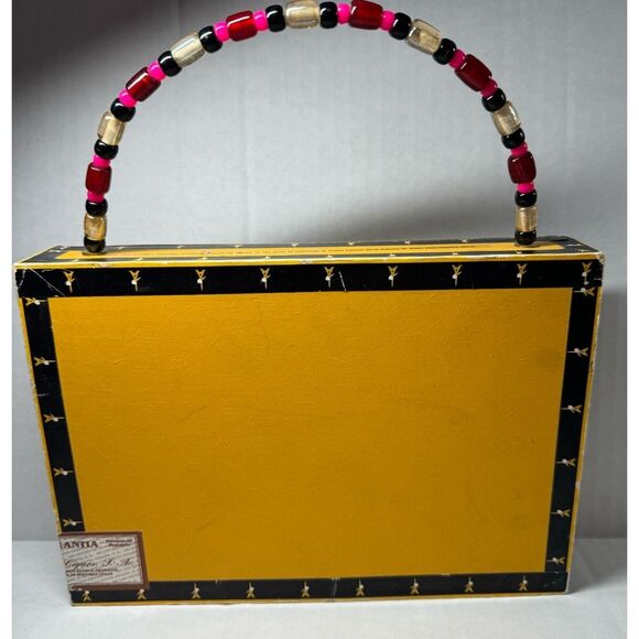 Hand Made Dominican Republic Tatiana Vanilla Cigar Box Purse Handbag - Picture 2 of 5